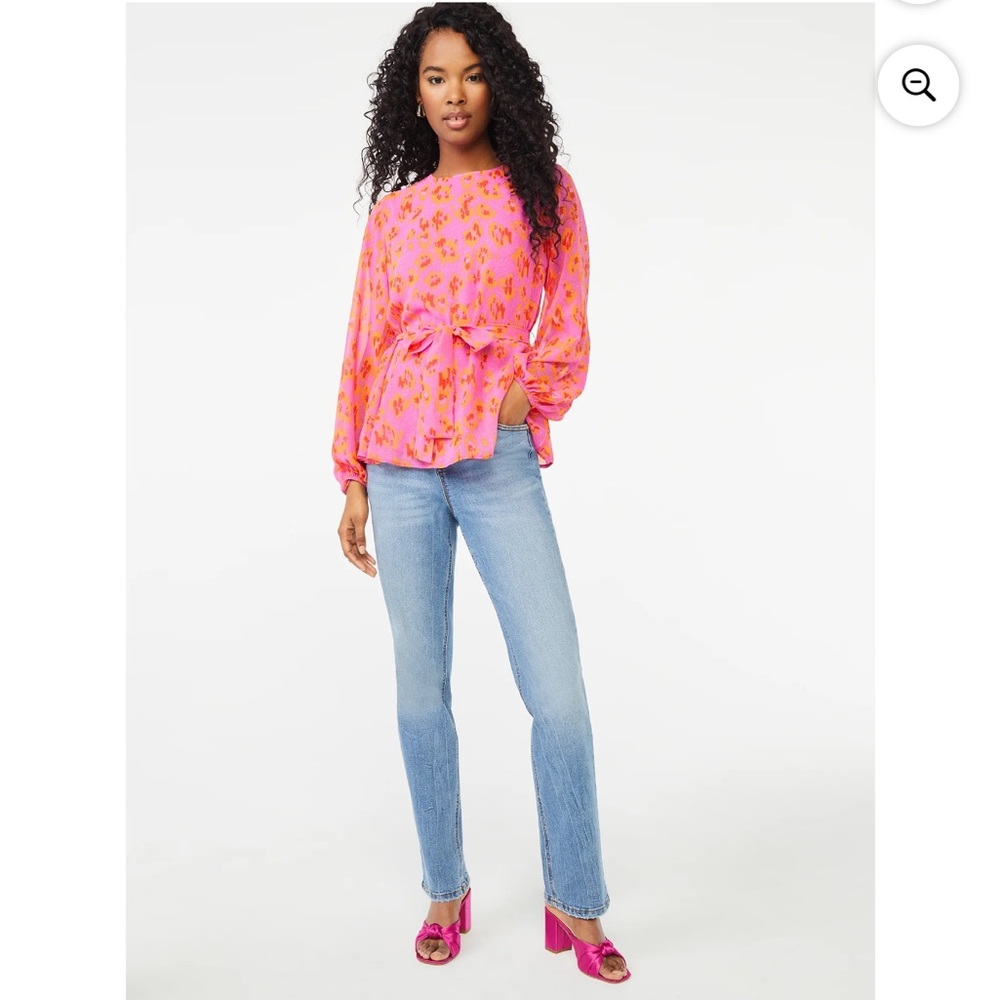 SCOOP Ikat Tie Waist Blouse